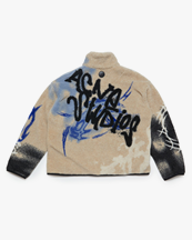 Acne Studios Printed Teddy Fleece Jacket Beige