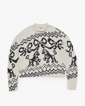 Acne Studios Printed Wool Blend Jumper White/Black