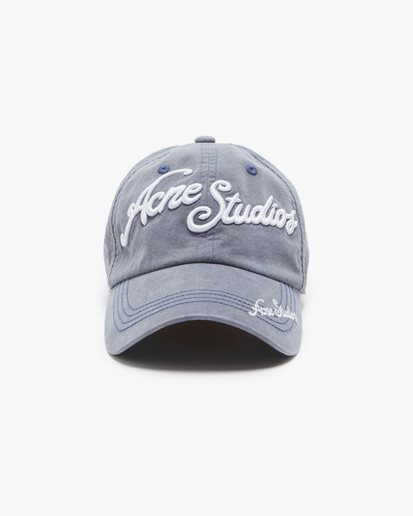 Acne Studios Embroidered Logo Cap Faded Blue