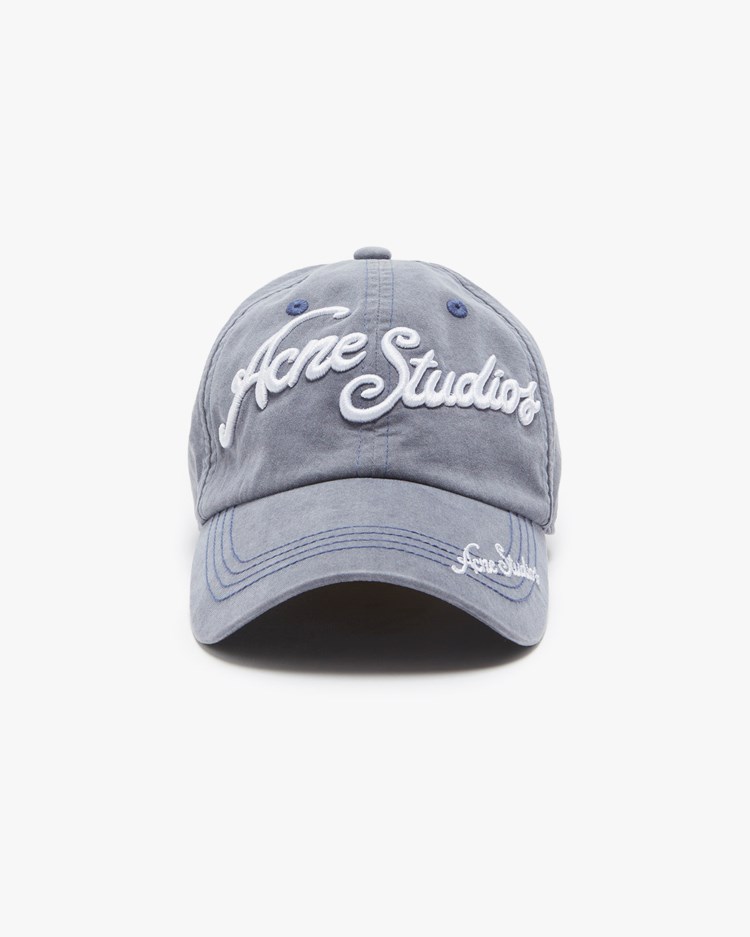 Acne Studios Embroidered Logo Cap Faded Blue
