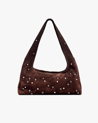 MARGESHERWOOD Halter Hobo Bag Choco Brown Studded