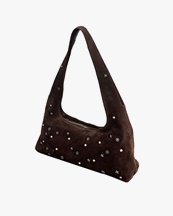 MARGESHERWOOD Halter Hobo Bag Choco Brown Studded