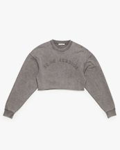 Acne Studios Cropped Patch Logo Sweatshirt Taupe Brown