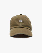 Acne Studios Face Metal Pin Logo Cap Wood Green
