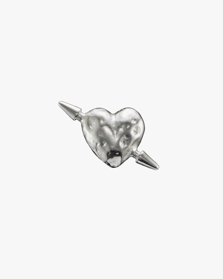 Maria Nilsdotter Tuvstarr's Heart Ear Stud Silver