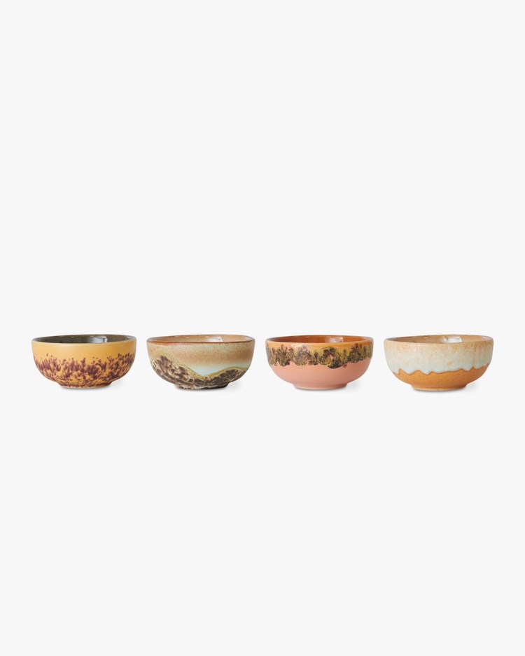 HK Living 70S Ceramics Xs Bowls Set Of 4 Marine