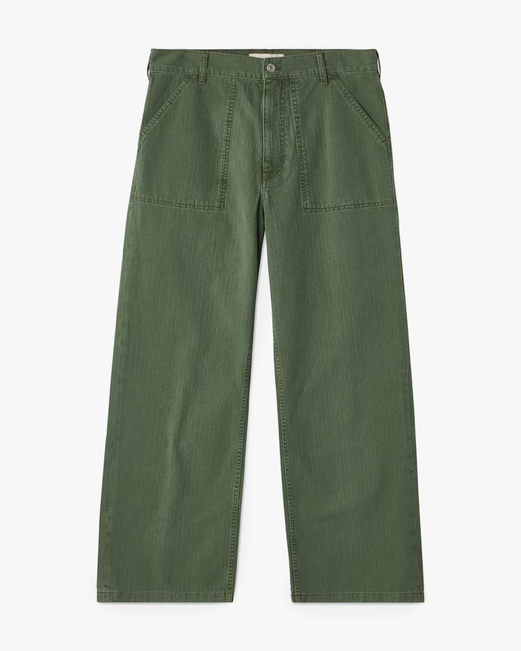 Jeanerica Gm010 Genua Worker Chino Chevron Green