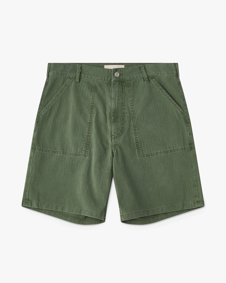 Jeanerica Gm011 Genua Worker Chino Shorts Chevron Green