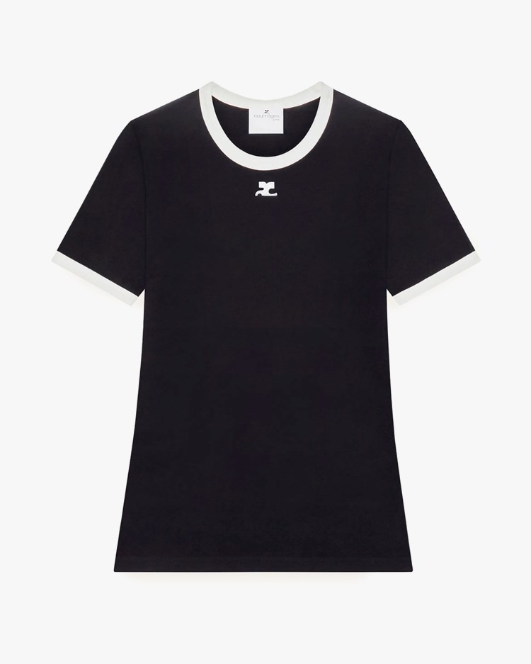 Courrèges Signature Contrast T-Shirt Black/Heritage White