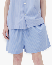 Tekla Poplin Pyjamas Shorts Pin Stripes