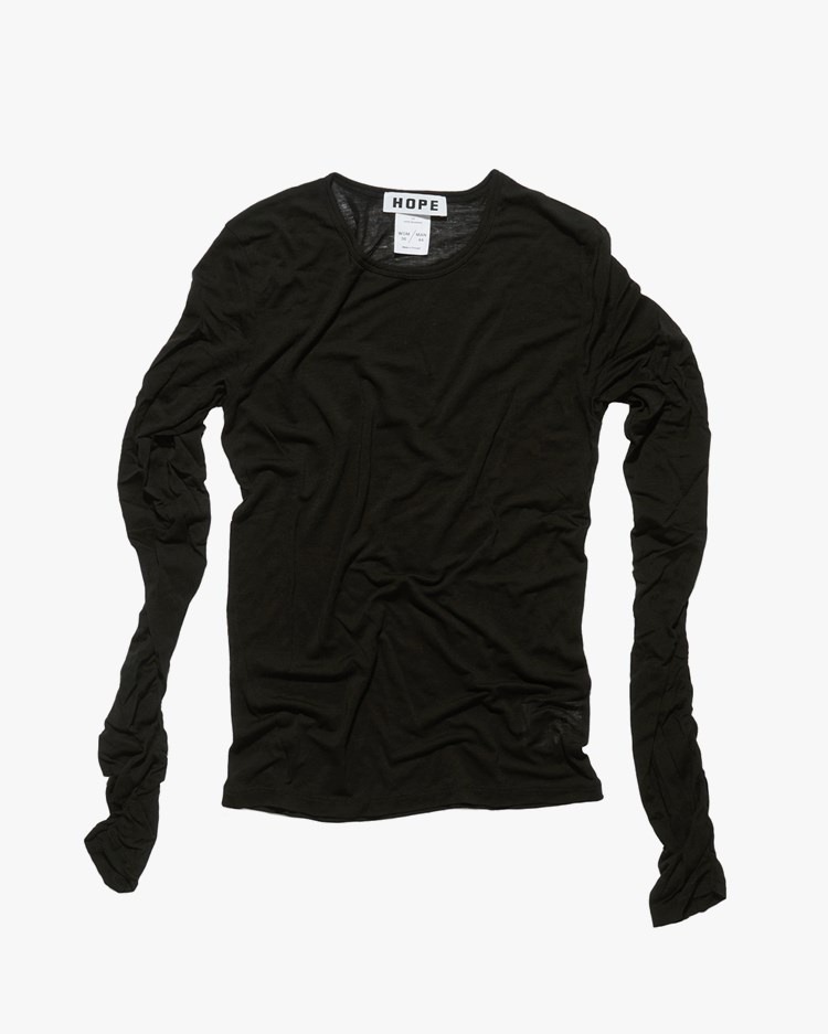 HOPE Nothing Long Sleeve Tee Black Thin Jersey