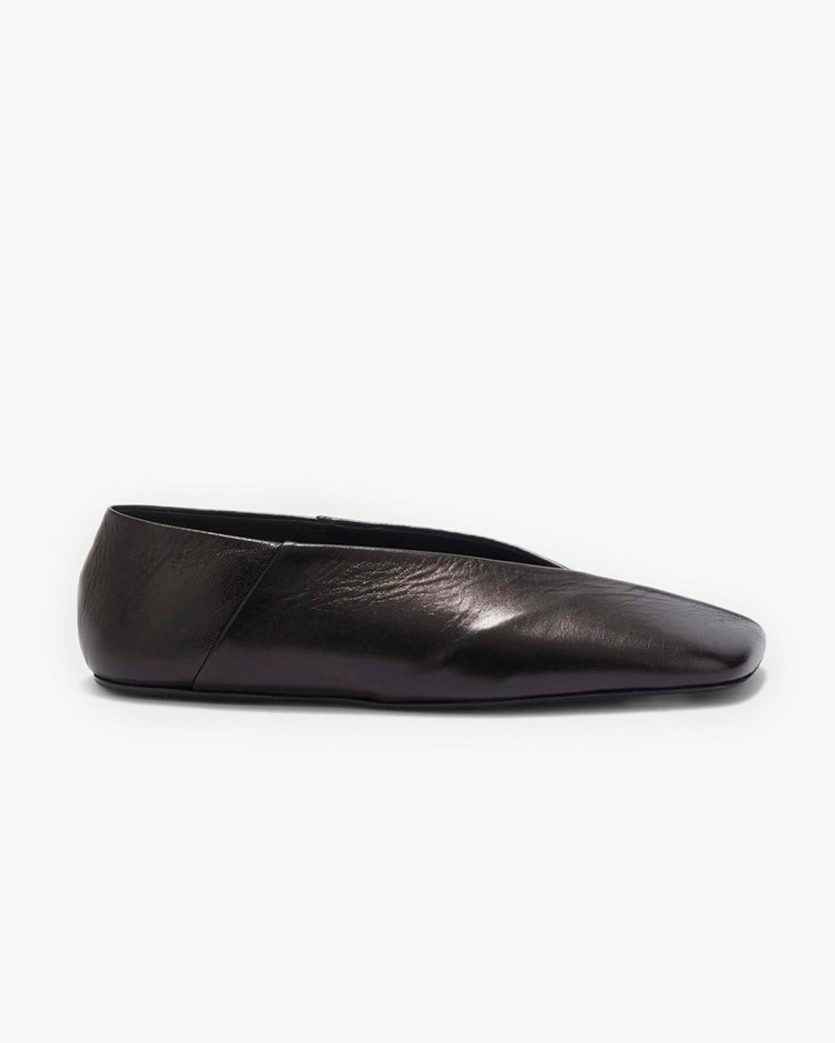 Jil Sander Leather Ballerinas Black