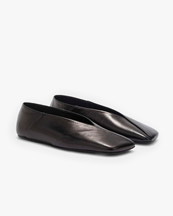 Jil Sander Leather Ballerinas Black