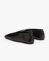 Jil Sander Leather Ballerinas Black