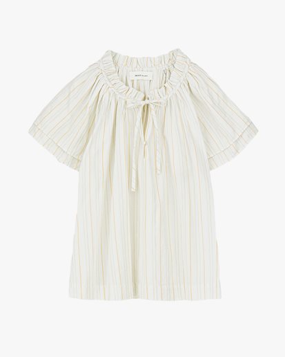 Skall Studio Grace Blouse White/Yellow Dobby Stripe