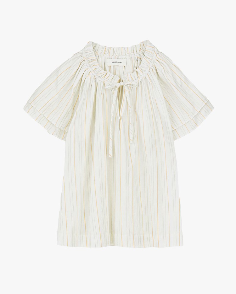 Skall Studio Grace Blouse White/Yellow Dobby Stripe