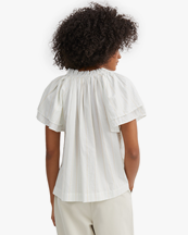 Skall Studio Grace Blouse White/Yellow Dobby Stripe