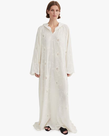 Skall Studio Camellia Hood Dress Light Cream