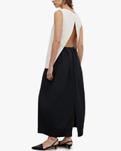 House of Dagmar Two Tone Dress Cream White Black