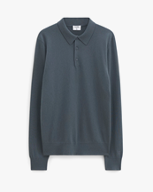 Filippa K Knitted Polo Shirt Green Grey