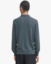 Filippa K Knitted Polo Shirt Green Grey