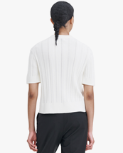 Filippa K Braid Knit T-Shirt Pearl White