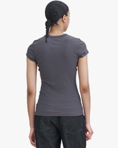 Filippa K Fine Rib Tee Charcoal Grey