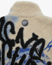 Acne Studios Printed Teddy Fleece Jacket Beige