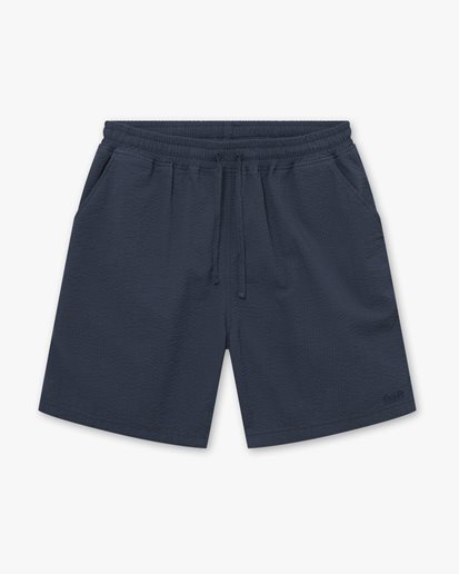 Forét Hush Seersucker Shorts Navy
