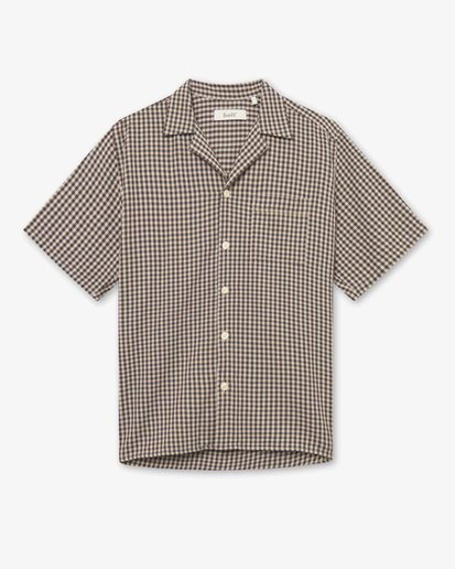 Forét Hush Twill Short Sleeve Shirt Brown Check