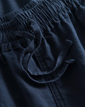 Forét Serene Linen Shorts Navy
