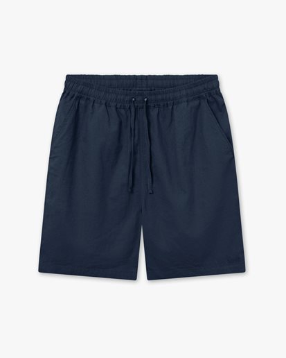 Forét Serene Linen Shorts Navy