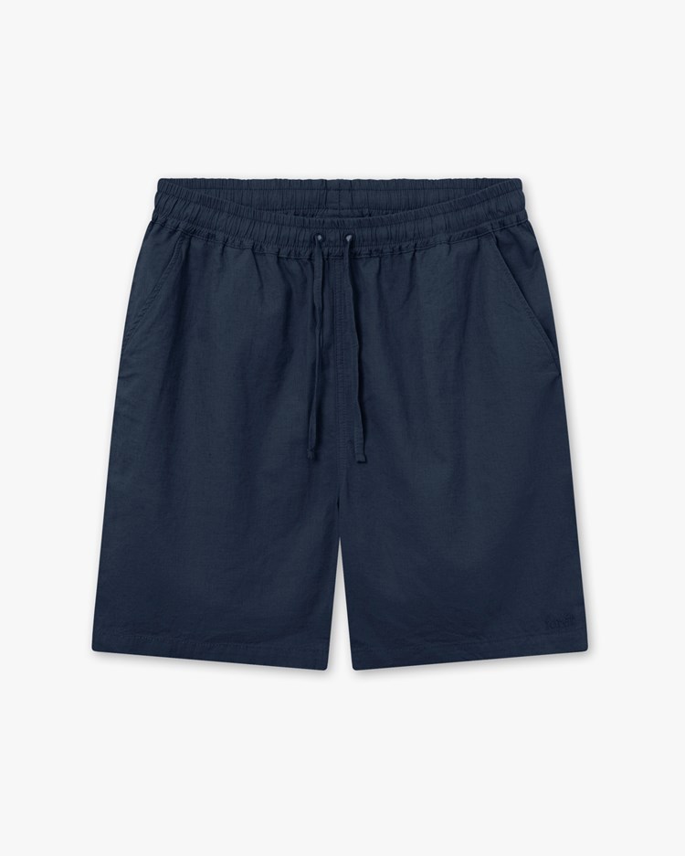 Forét Serene Linen Shorts Navy