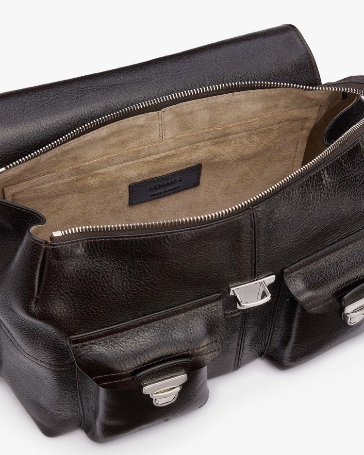 トートバッグ [Lemaire] Medium Gear Bag Glossy Vegetable Leather LEMAIRE Medium Gear Bag Glossy Vegetable Leather Espresso