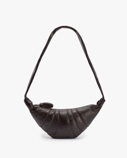 LEMAIRE Small Croissant Bag Nappa Leather Dark Chocolate