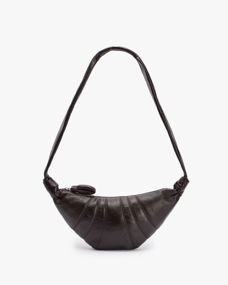 LEMAIRE Small Croissant Bag Nappa Leather Dark Chocolate