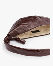 LEMAIRE Medium Croissant Bag Coated Cotton Chocolate Fondant