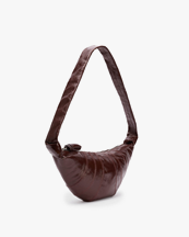 LEMAIRE Medium Croissant Bag Coated Cotton Chocolate Fondant