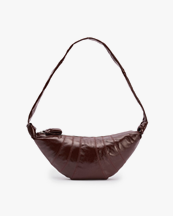 LEMAIRE Medium Croissant Bag Coated Cotton Chocolate Fondant