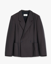 LEMAIRE Double-Breasted Tailored Jacket Dark Espresso Melange