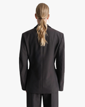 LEMAIRE Double-Breasted Tailored Jacket Dark Espresso Melange