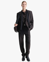 LEMAIRE Double-Breasted Tailored Jacket Dark Espresso Melange