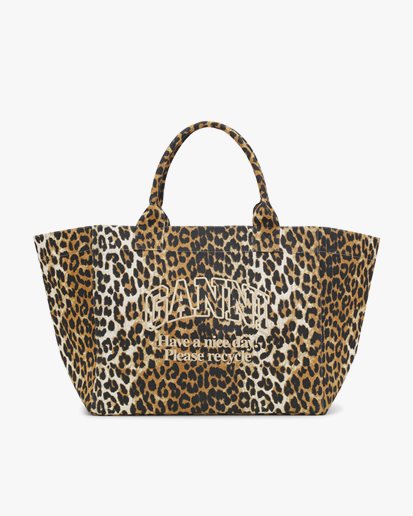 Ganni Shopper Xxl Print Leopard
