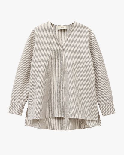 A Part of the art Airy Shirt-V Neck Nougat Stripe