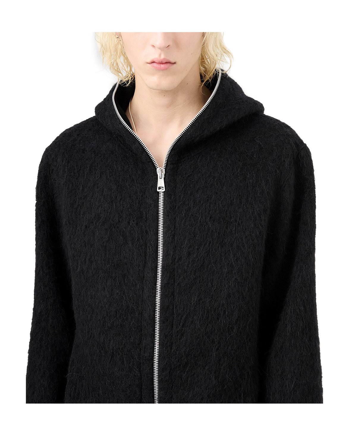 Our Legacy Full Zip Hood Black Hairy Wool - Vallgatan 12