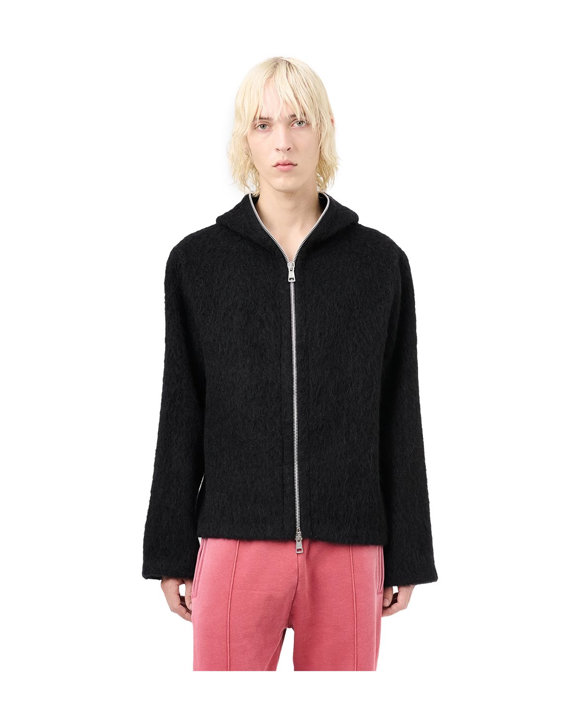 【OUR LEGACY】FULL ZIP HOOD Black Hairy Wool（送料込み） Our Legacy - Full Zip Hood Black Hairy Wool