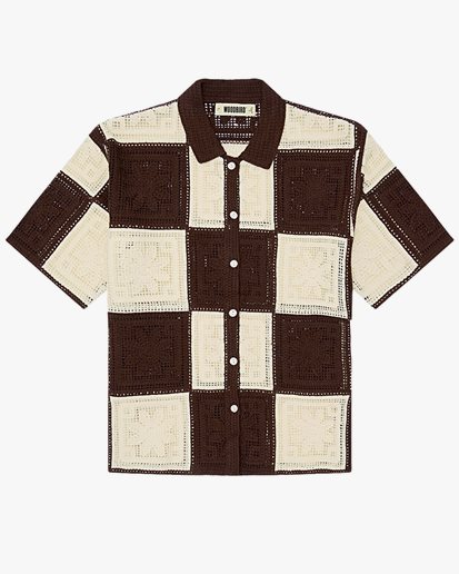 Woodbird Banks Crochet Knit Brown/off white