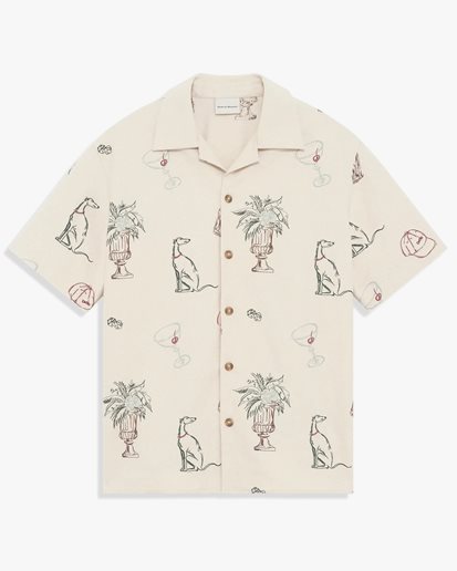 Drôle De Monsieur Country Club Embroidered Shirt Ecru