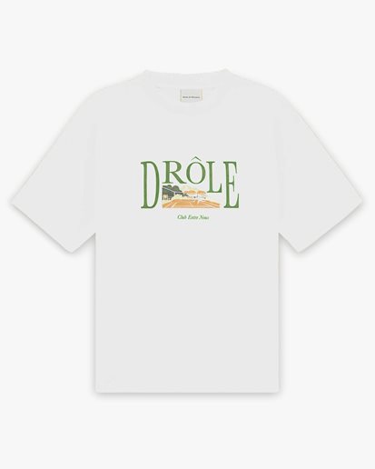 Drôle De Monsieur Tennis Court T-Shirt Off White