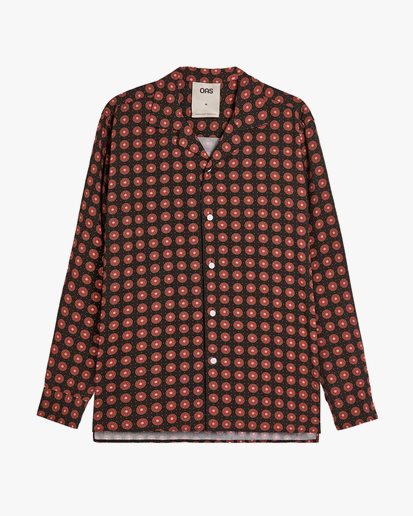 OAS Viscose Long Sleeve Shirt Coffee Lumo